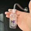 Nuovi mini due giri di vasetti, bong in vetro all'ingrosso, narghilè in vetro, accessori per pipe da fumo