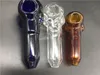 wholesale skull Glass Spoon Pipes skull glass pipe for smoking hand made pipes Colors with big deep glass bowl tobacco pipes for smoking