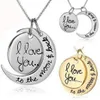 Hochwertige Mode „Ich liebe dich“, Mond-Sonne-Paar-Halskette WFN411 (mit Kette), Mischungsauftrag: 20 Stück