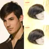 Fastion Men's wigs 7x9inch mono lace Men's toupee 100% human hair replacement Indian hair toupee Wig#1B Color no shedding no tangle For men