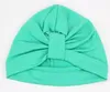 Ny Bohemain Europe Fashing Infant Baby Hat Kids Knot Bomull Kepsar Solid Färg BigGin Girls Barn Skull Cap Hattar