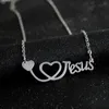 I Love Jesus Necklace Silver Rose Gold Heart Stethoscope Pendants Believe Fashion Jewelry for Women Men Jewelry gift233u