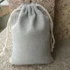 Silver Gray Linen Gift Bag 8x10cm 9x12cm 10x15cm 13x17cm 15x20cm pack of 50 Party Candy Sack Makeup Jewelry Jute Packaging Pouches9447888