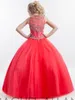 Rachel Allan Girl's Pageant Dresses Jewel Sleeveless Crystal Beaded Dress Floor Length Flower Girls Gowns HY1139