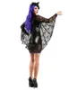 Unieke Zwarte Vrouwen Bat Cosplay Kostuum Fancy Dress With Wings Halloween Party Outfit Carnaval Sexy Vampier Kostuum