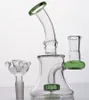 Green hookahs Glass Bong Small Bong Showerhead Inline Glass Bent Neck Dab Rig Heady Recycler 14mm Joint Oil Rigs Free Shipping