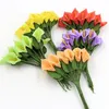 Wholesale-12 Heads/Bouquet Mini Plastic Decorative Flowers 9 Colors Home Wedding Decoration Stamen Calla Artificial Flowers VBK28 P13 0.5