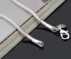 2017 Hot Sales 10pcs/lot 3MM 8 inches long 925 Silver Snake Charm Chain Bracelet 10g