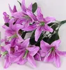 Simülasyon zambak 10 parfüm zambak ipek çiçek düğün çiçekleri ev dekorasyon kaplan orkide