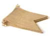 20 zestawów / partia 15 Flagi Dovetail Jute Burlap Flagi Urodziny Pościel Pennant Flag Banner Wedding Home Decor Event Dostarcza Burlap