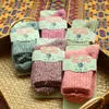 Wholesale-5 pure colors 2015 new high quality cotton wool warm autumn winter thick thermal ladies women brand socks