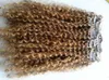 Brésilien vierge humaine remy cheveux bouclés trame boucle naturelle tisse blonde non transformée 270 double clip dessiné dans les extensions5605071