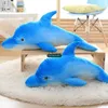 Dorimytrader новая милая 120 см большая плюшевая подушка с имитацией животного Дельфин, кукла 47039039, мягкая голубая мультяшная дельфина Kid4182778