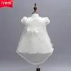 Großhandel - Neues Baby Mädchen Taufe Taufe Ostern Kleid Kleid Spitze Satin Stickerei Shwal Formale Kleinkind Baby Mädchen Party Kleider 3 Teile/satz