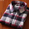 Men's Casual Shirts Wholesale- Men's Flannel Shirt Slim Fit Soft Comfortable Spring Male Brand Business Long Sleeved Plaid