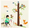 Autocollants écureuils forêt animaux courbe de croissance stickers muraux pour enfants chambre décoration dessin animé mural art maison décalcomanies enfants cadeau hauteur moi