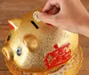 Ceramiczna Złota Świnia Skarbonka Bank Skrzynka Depozytowa Moneta Pieniądze Jar Działalność Kreatywne Prezent Otwarcie Zestaw
