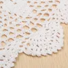 Mats & Pads 37CM Round Lace Hand Crocheted Doily Placemat Vintage Floral Coasters Home Coffee Shop Dining Table Decorative Gadgets