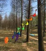 Hot Foldble Rainbow Spiral Windmill Windsock Garden Wind Spinner Camping Tent Garden Decorations in Stock