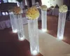 grand or argent support de fleurs centres de mariage centres de table en cristal pour piliers de décoration de table de mariage