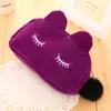 Hot Makeup Kosmetiska Väskor Väskor Portable Cartoon Cat Coin Storage Case Travel Makeup Flannel Pouch Kosmetisk väska 5 färger Gratis frakt