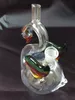 Swan Water Slang Glas Bongs Accessoires, Kleurrijke Pijp Roken Gebogen Glas Pijpen Olie Burner Pijpen Waterleidingen DAB RIGHT Glass Bongs Pipe