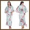 Dames Solid Royan Silk Robe Dames Satijn Pyjama Lingerie Nachtkleding Kimono Badjurk PJ's Nachthemd met hoge kwaliteit