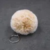 Dubbelfärg Gradient Hair Ball Keychain Imitation Kanin Päls Bag Bil Hänge 8cm Snowflake Hairball Nyckelring Support FBA Drop Shipping B554F