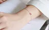 Fashion S925 Silver Heart Armband Enkel Rose Red Three Stone Pendant Japan och Korea Kvinna Armband
