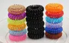 Wholesale-100Pcs in One Pack Elastic Rainbow Colorful Telephone Wire Cord Hair Band Ties Band Rope Bobbles E715