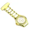 Rhinestone Nurse Watch FOB Pocket Nursing Watch Diamond Lapel Broschklocka för sjukhusläkare som medicinska gåvor Golden och Silver311l