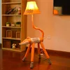 Nowoczesna tkanina Zwierzęta Salon Lampa Podłogowa Dzieci Kid's Sypialni Study Room Light Lion Tygrys Cat Elk Cute Floor Lampa Oprawa