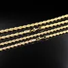 Cadena de cuerda chapada en oro de 18 quilates IP de 24 pulgadas, collar de acero inoxidable de 6 mm y 7 mm, estilo de moda para hombre 187y