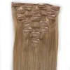 1622 Inch 7Pcs Stylish Straight Clip In Indian Human Hair Extensions 70G 80G 12 Clip In Hair Light Brown hair9317115