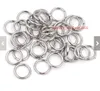 1000 stks / partij, kwaliteit DIY-onderdelen, sterke 316L roestvrij staal jump ring open ring zilver toon groothandel 8x1mm