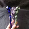 Accessoires de bangs en verre de pot de serpent, pipes à fumer en verre colorées mini pipes à main multicolores meilleures pipes en verre cuillère