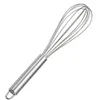 2 Sizes Stainless Steel Handle Silicone Egg Mixer Beaters Milk Cream Butter Hand Whisk Mixer BakeBear Manual Egg Beater Stiring Tool