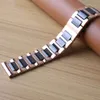 Black watchband with silver stainless steel rosegold watch band strap bracelet 20mm 22mm fit smart watches men gear s2 s3 frontier3384596