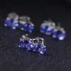 Dazzing tanzanite stud earrings 4 6mm natural tanzanite gemstone earrings solid 925 silver tanzanite earring small gemstone earrin333N