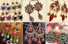 Rastgele mix 100 stil 100 Çift / grup Vintage Tibet Gümüş / Bronz Reçine Gem Rhinestone Küpe toptan küpe Yeni moda takı