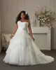 Plus Size Sukienki ślubne Kobiety Koronki Bride Suknie Lace Up Powrót Aplikacje Suknia Ball Tulle Sukienka Bridal Vestidos de Noiva