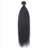 Cabelo humano virgem da Malásia Yaki Kinky Straight Unprocessed Remy Hair Wefts Double Tramas 100g/Bundle 1bundle/lote Pode ser tingido descolorido