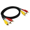 1m Triple 3 RCA Composiet Audio Video AV-kabel 250pcs / lot Gratis DHL