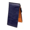 New Fashion Money Clips Quality Cowhide Cards holder Clutch Zipper Card Bag Women's Multi-card Wallet Women's Thin Long Men's Purse