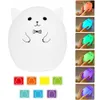 Night Lights Silicone Animals LED 7-Color Breathing Light Children's Touch Sensor Vibration Desk Lamp USB Rechargeable - Kids