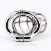 SODANDY Male Devices Bondage Penis Rings Cock Lock Stainless Steel Belt Metal Skew Cock Cage Sex Toys For Men Stealth Lock6951042