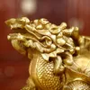 Pur cuivre dragon tortue pendule maison de ville zhuo mauvais esprits contre les petites personnes mère et fils lingot tortue bête feng shui