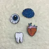 Wholesale- 12pcs/ lot fashion jewelry accessories metal heart tooth brain eye organ brooch enamel collar pin