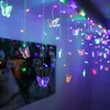 96 LEDs 3,5m 216 led 5m LED Corda de led borboleta AC220V Cortina à prova d'água Luzes de férias Natal Ano novo Guirlanda Decoração de casamento UW