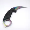 Counter Strike CS GO Couleur Titane Couteau de Survie Couteau Karambit Lame Fixe En Acier Inoxydable En Plein Air Traning Rescue Camping Outils